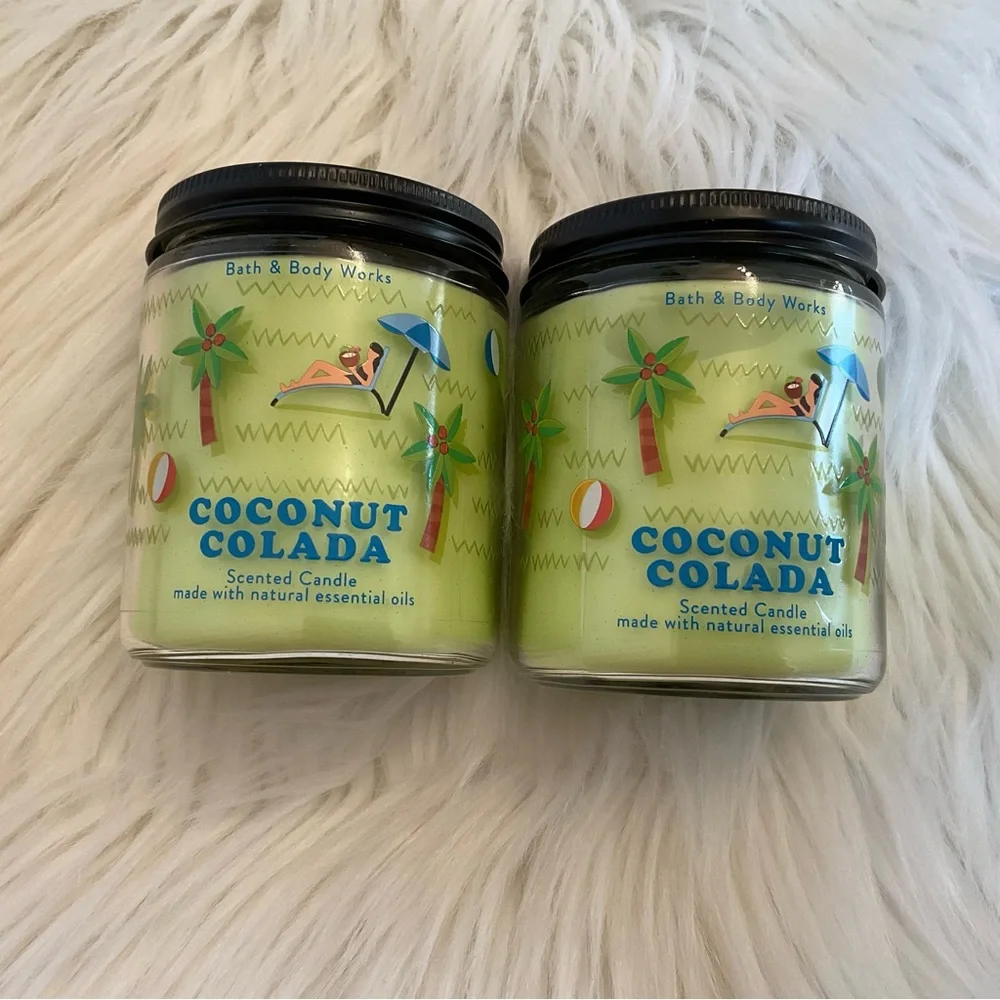 Bath & Body Works Coconut Colada Single Wick Candle - New x2